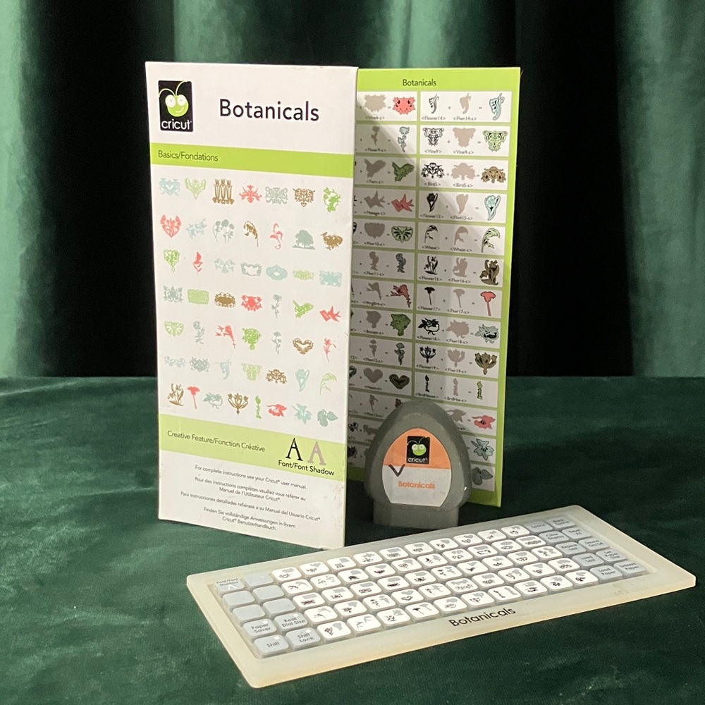 Cricut Botanicals Cartridge with White Keyboard Overlay